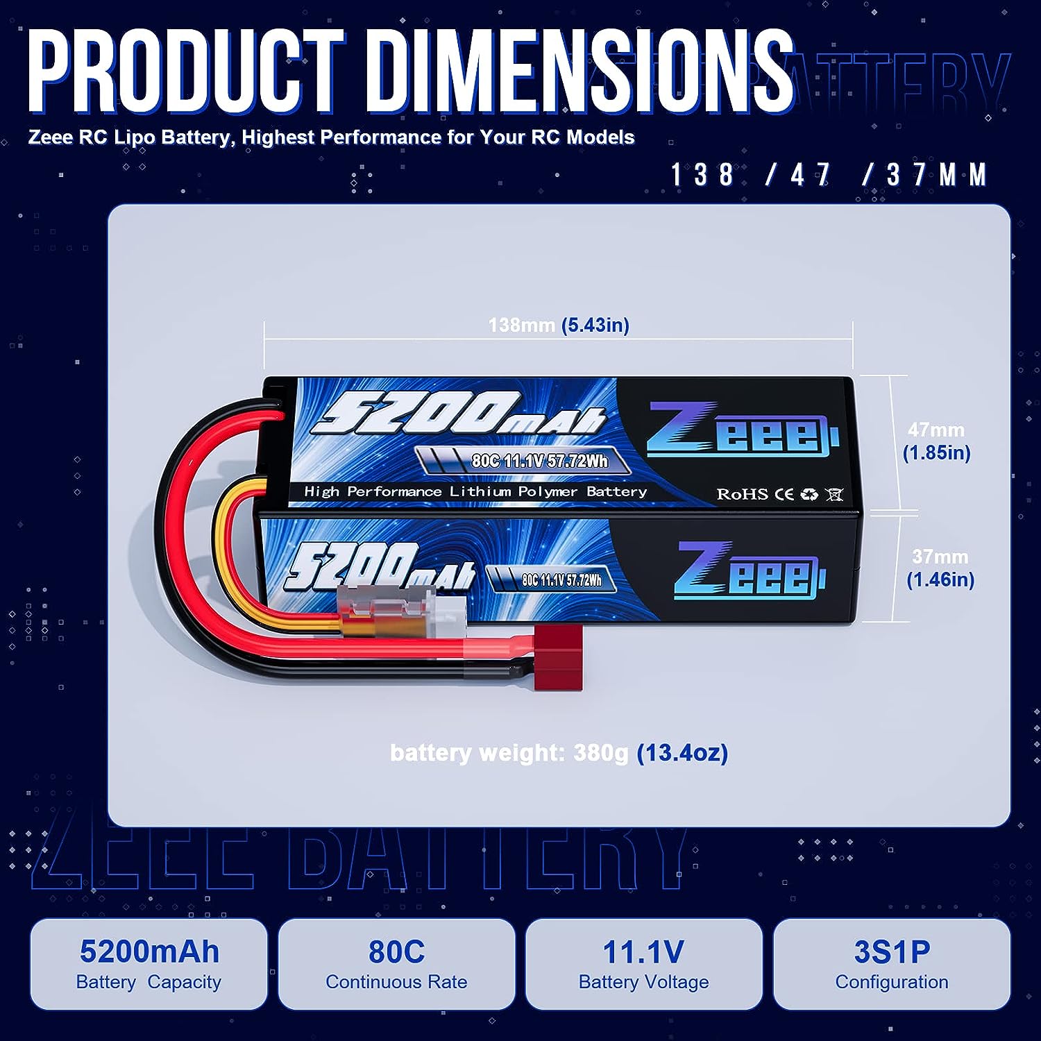 1/2pcs Zeee 3S 5200mAh Lipo 배터 - Drone Battery 4S 리뷰 및 가격